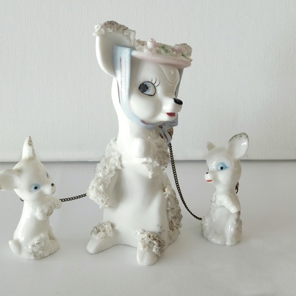 Vintage 1940s Porcelain Mice Trio - Mid-Fiftys Kitchy - Ceramic Figurines Napco - Picture 2 of 3